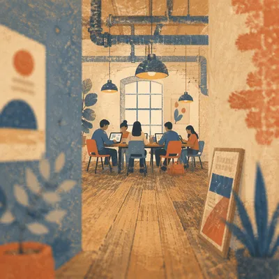 Raw Startup Garage Team Collaboration Scene
