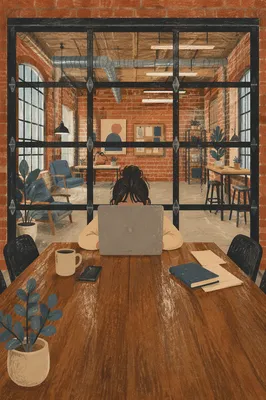 Startup Garage Workspace With Creative Focus