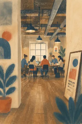 Startup Garage Workspace with Creative Collaboration