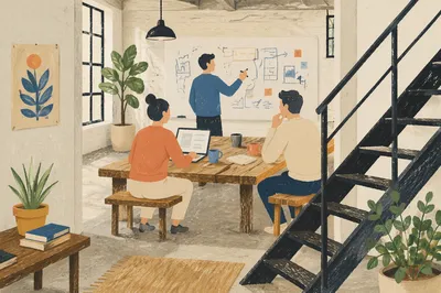 Creative Startup Garage Team in Bright Loft