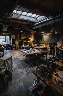 Gritty Startup Garage Prototype Lab Interior