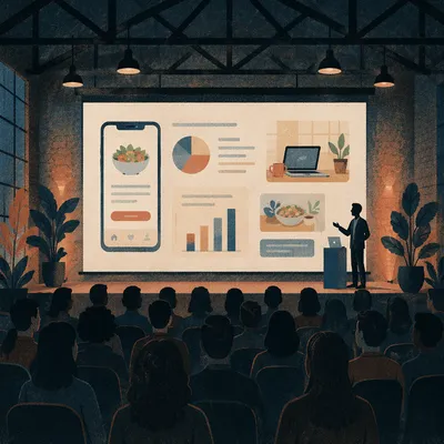 Startup Pitch Deck Presentation in Event Hall
