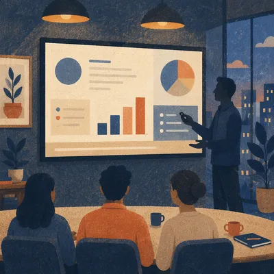 Startup Pitch Deck Presentation at Dusk