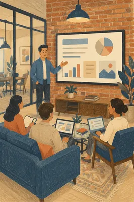 Startup Pitch Deck Presentation in Loft Office