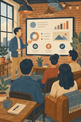 Startup Pitch Presentation in Loft Office