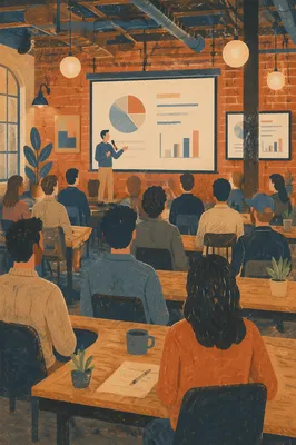 Startup Pitch Deck Presentation in Coworking Space
