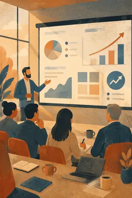 Startup Pitch Deck Presentation in Modern Conference Room