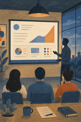 Startup Pitch Deck Presentation at Dusk