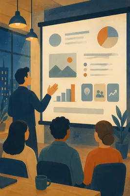 Startup Pitch Deck Presentation in Conference Room