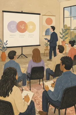 Startup Pitch Deck Presentation in Meeting Room