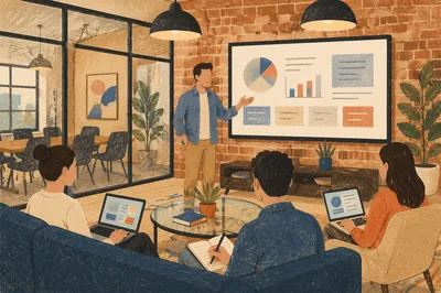 Startup Pitch Deck Presentation in Loft Office