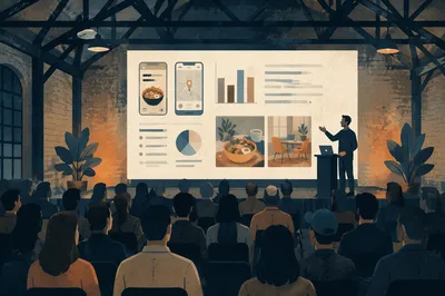 Startup Pitch Deck Presentation in Industrial Hall