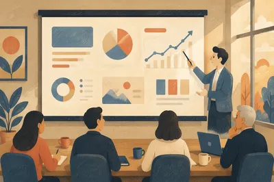 Startup Pitch Deck in Modern Conference Room
