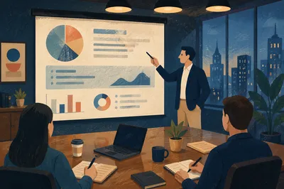 Startup Pitch Deck Presentation in Conference Room