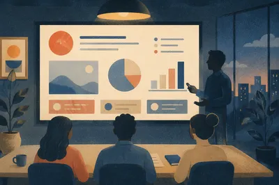 Startup Pitch Deck Presentation at Dusk