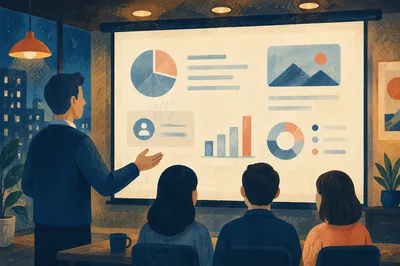 Startup Pitch Deck Presentation in Conference Room