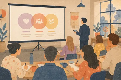 Startup Pitch Deck Presentation in Meeting Room