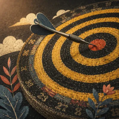 Dartboard Bullseye for Strategic Goal Achievement