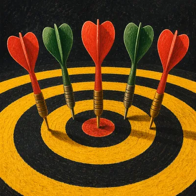 Dartboard Bullseye for Business Goal Achievement