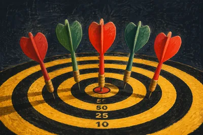 Dartboard Bullseye for Business Goal Success