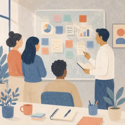 Collaborative Team Brainstorming with Sticky Notes