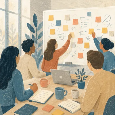 Collaborative Whiteboard Brainstorming with Sticky Notes