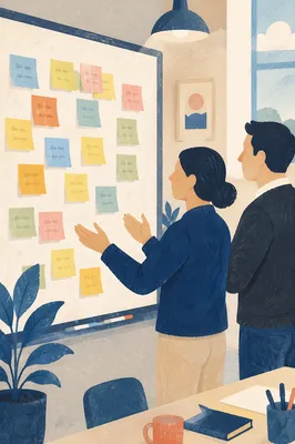 Collaborative Team Brainstorming with Sticky Notes
