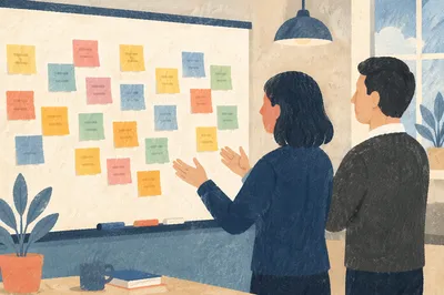 Collaborative Whiteboard Brainstorming in Modern Office