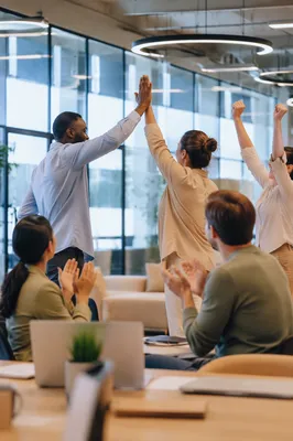 Diverse Office Team Celebrating Success