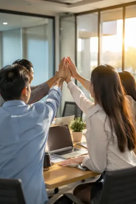 Office Team Celebrating Project Success
