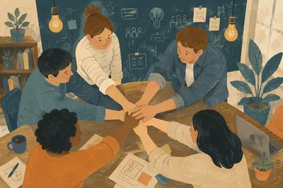 Diverse Team Hands Stacked in Unity