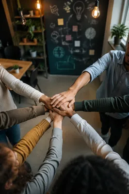 Diverse Team Hands Stacked in Unity