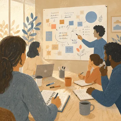 Collaborative Whiteboard Brainstorming Team Meeting