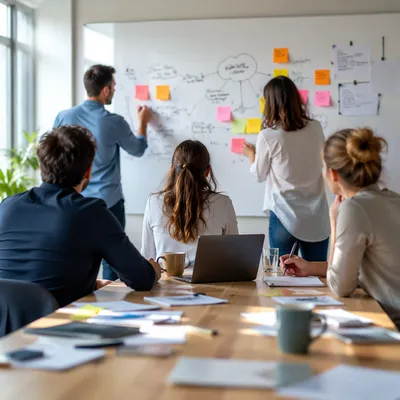 Creative Team Brainstorming in Modern Office
