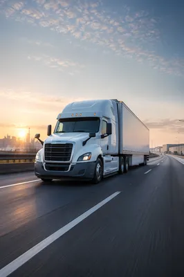Sunrise Semi Truck on Highway