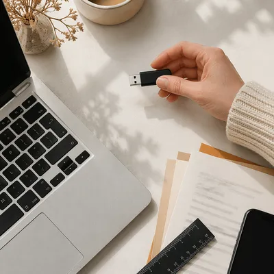 USB Drive Over Clean Business Desk