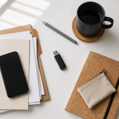 Modern Business Desk with USB Drive