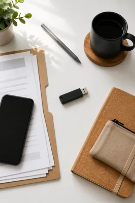 Modern Business Desk With USB Drive