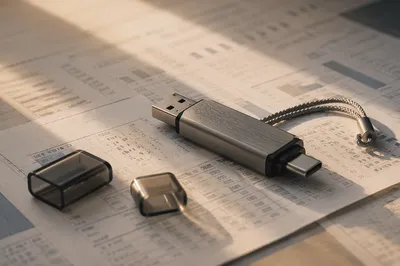 USB Drive on Business Documents