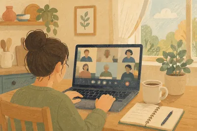 Remote Video Meeting at Home Workspace