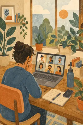 Remote Business Meeting on Laptop