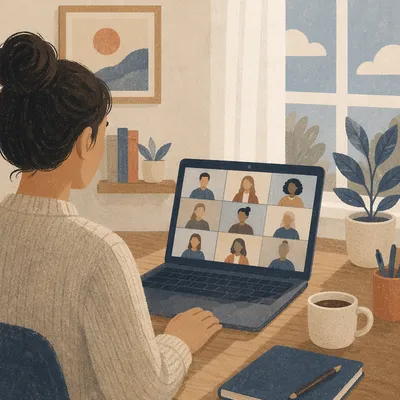 Focused Video Conference at Home Office