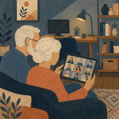 Senior Couple Joining Business Video Conference