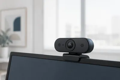 Unbranded Webcam for Professional Video Meetings