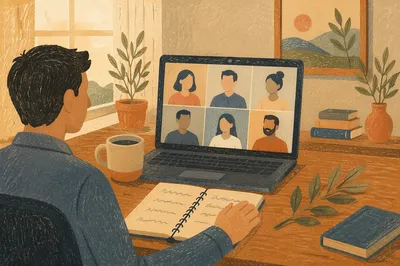 Peaceful Business Video Conference at Home