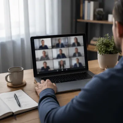 Focused Video Conference at Home Office