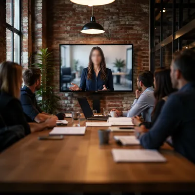 Modern Business Video Conference Meeting