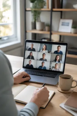 Remote Video Conference at Home Office