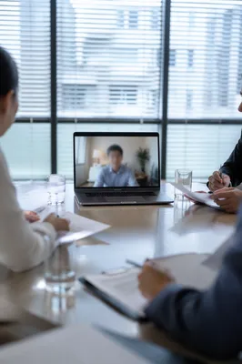 Modern Video Conference Meeting in Office