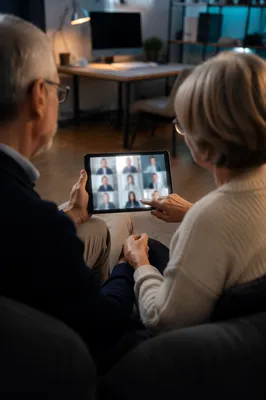Senior Couple Joining Business Video Conference